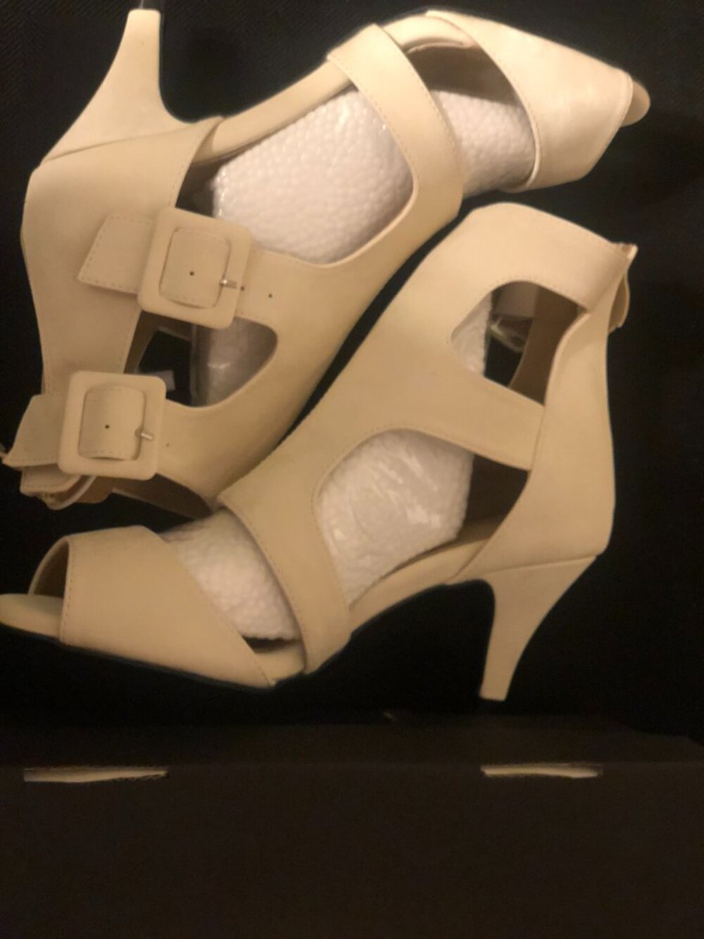 DanceandSway Ivory Cutout Low Heel Dance Booties Size 8 New